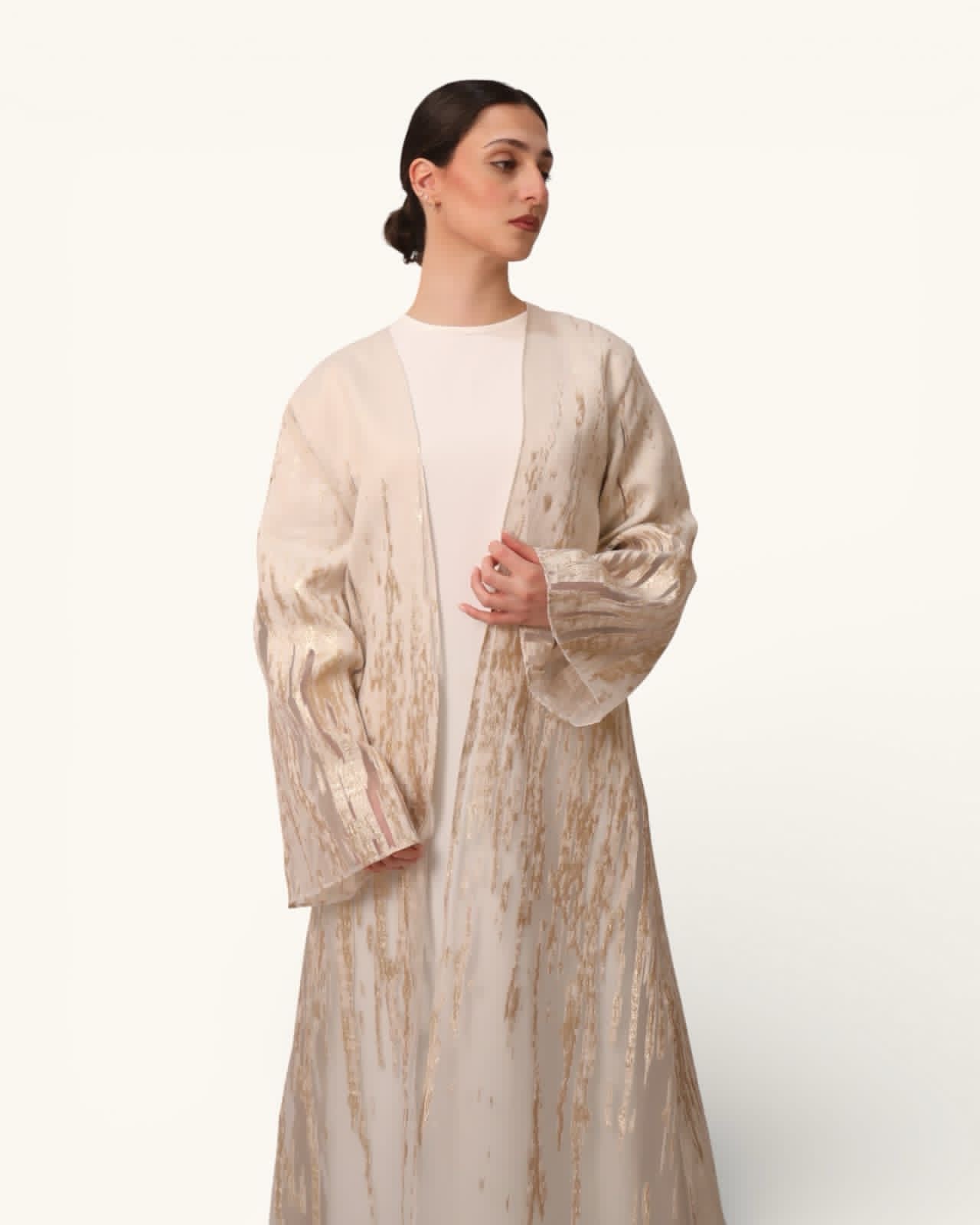 Beige with gold strokes