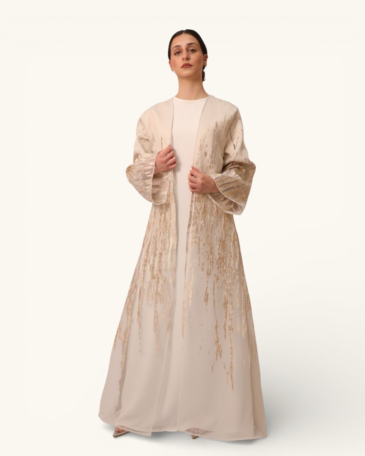 Beige with gold strokes