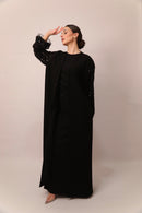 Black Abaya Embroidered Sleeves